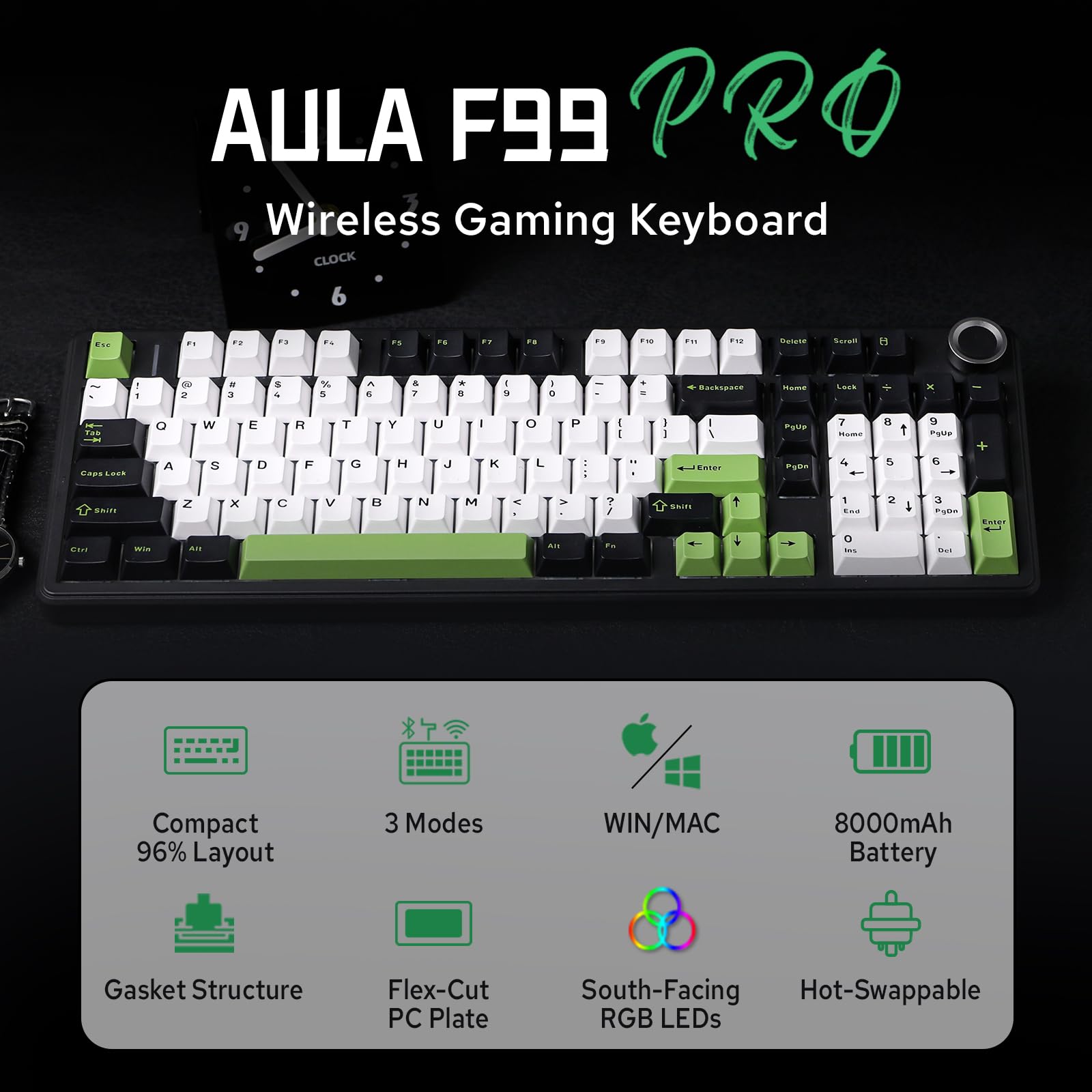 Amazon | MechLands AULA F99 PRO 96% メカニカルキーボード BT5.0/USB